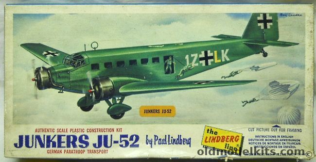 Lindberg 1/160 Junkers Ju-52 German Paratroop Transport, 462-50 plastic model kit